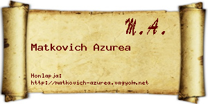 Matkovich Azurea névjegykártya